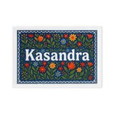 Kasandra Name Art - Floral Farmhouse personalized wall print for kids