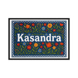 Kasandra Name Art - Floral Farmhouse personalized wall print for kids