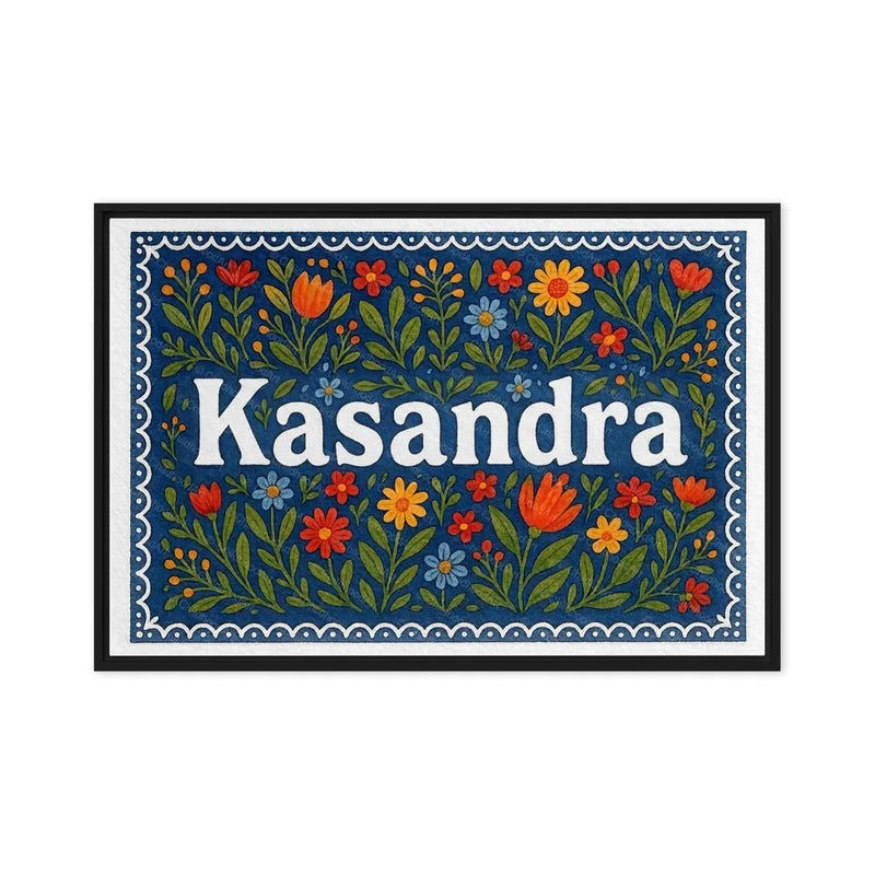 Kasandra Name Art - Floral Farmhouse personalized wall print for kids