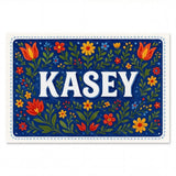Kasey Name Art - Floral Farmhouse personalized wall print for kids