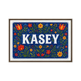 Kasey Name Art - Floral Farmhouse personalized wall print for kids