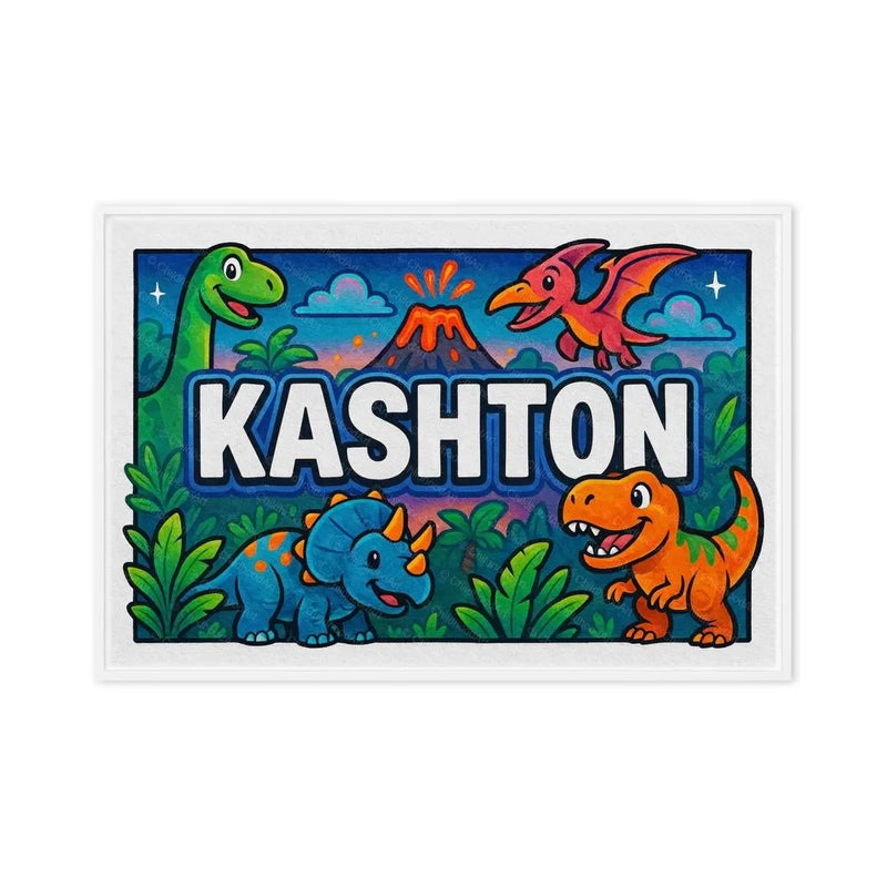 Kashton Name Art - Dinosaur Adventure personalized wall print for kids