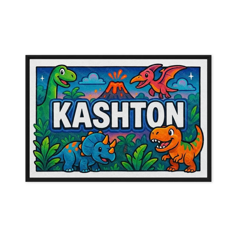 Kashton Name Art - Dinosaur Adventure personalized wall print for kids