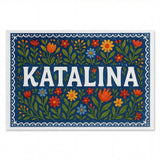 Katalina Name Art - Floral Farmhouse personalized wall print for kids