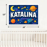 Katalina Name Art - Space Explorers personalized wall print for kids