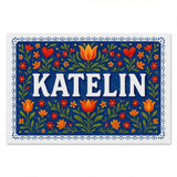 Katelin Name Art - Floral Farmhouse personalized wall print for kids