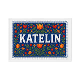 Katelin Name Art - Floral Farmhouse personalized wall print for kids