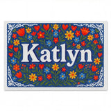 Katlyn Name Art - Floral Farmhouse personalized wall print for kids