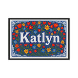 Katlyn Name Art - Floral Farmhouse personalized wall print for kids