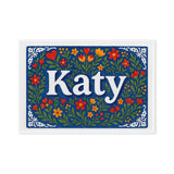Katy Name Art - Floral Farmhouse personalized wall print for kids