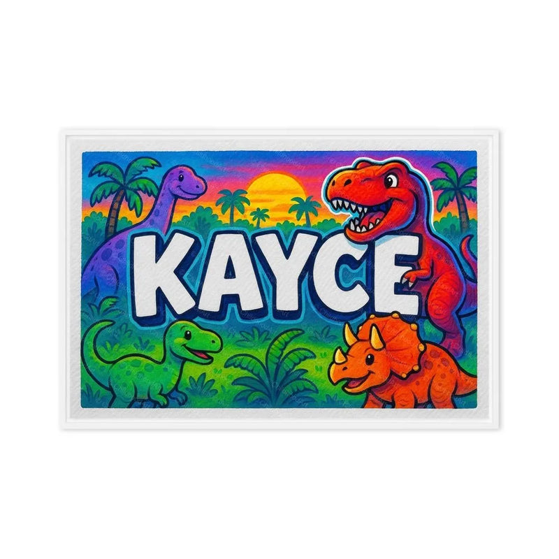 Kayce Name Art - Dinosaur Adventure personalized wall print for kids