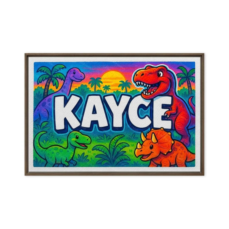 Kayce Name Art - Dinosaur Adventure personalized wall print for kids