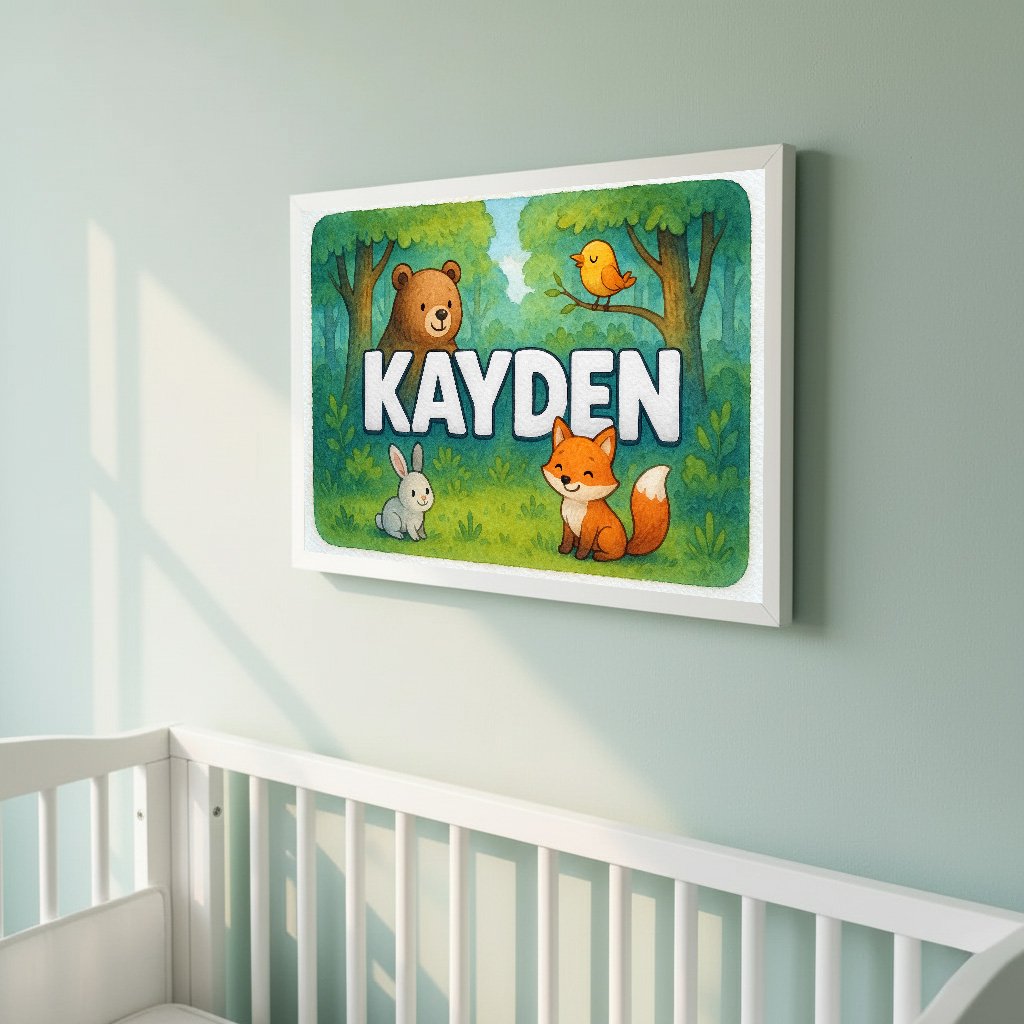 Personalized name art for Kayden