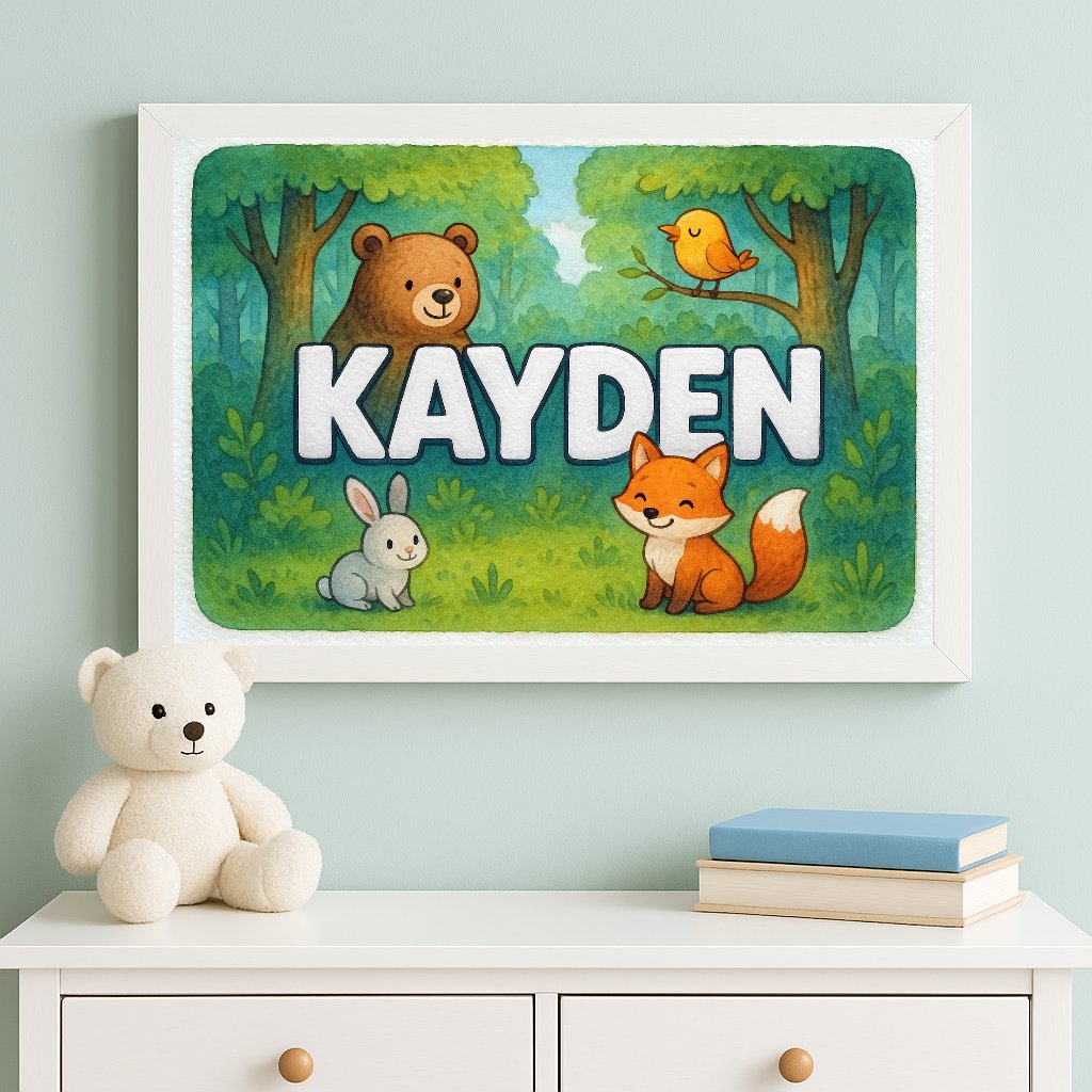 Personalized name art for Kayden