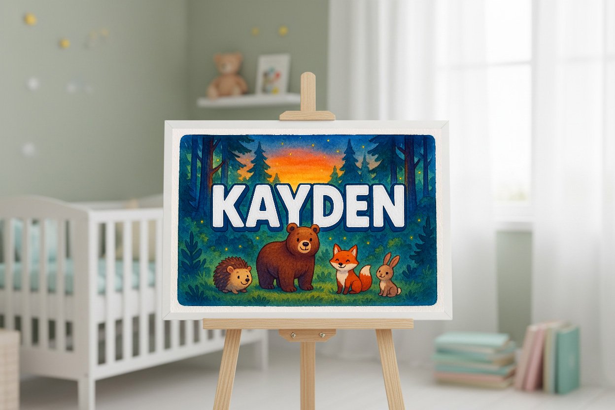 Personalized name art for Kayden