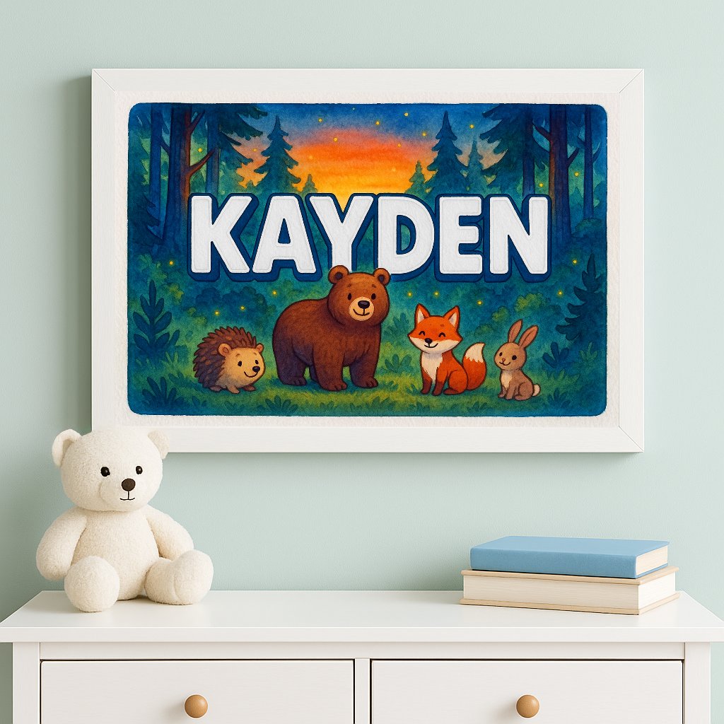 Personalized name art for Kayden
