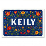 Keily Name Art - Floral Farmhouse personalized wall print for kids