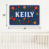 Keily Name Art - Floral Farmhouse personalized wall print for kids