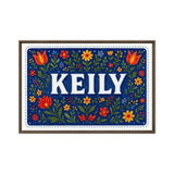 Keily Name Art - Floral Farmhouse personalized wall print for kids