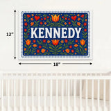 Kennedy Name Art - Floral Farmhouse personalized wall print for kids