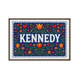 Kennedy Name Art - Floral Farmhouse personalized wall print for kids
