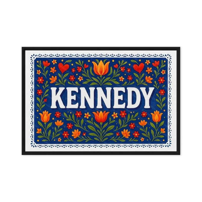 Kennedy Name Art - Floral Farmhouse personalized wall print for kids