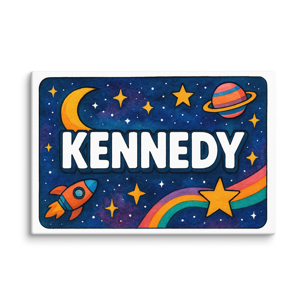 Kennedy Name Art - Space Explorers Personalized Wall Art
