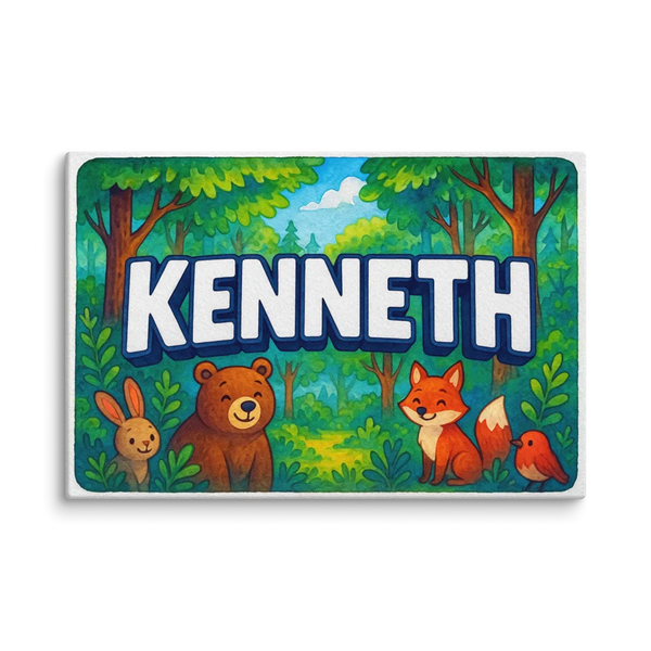 Kenneth Name Art - Forest Friends Personalized Wall Art