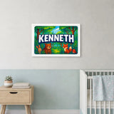 Kenneth Name Art - Forest Friends personalized wall print for kids