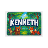 Kenneth Name Art - Forest Friends personalized wall print for kids