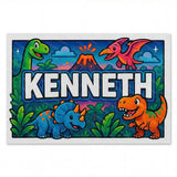 Kenneth Name Art - Dinosaur Adventure personalized wall print for kids