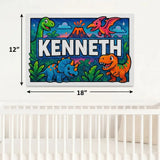 Kenneth Name Art - Dinosaur Adventure personalized wall print for kids