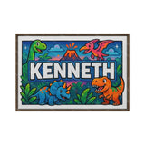 Kenneth Name Art - Dinosaur Adventure personalized wall print for kids