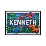 Kenneth Name Art - Dinosaur Adventure personalized wall print for kids