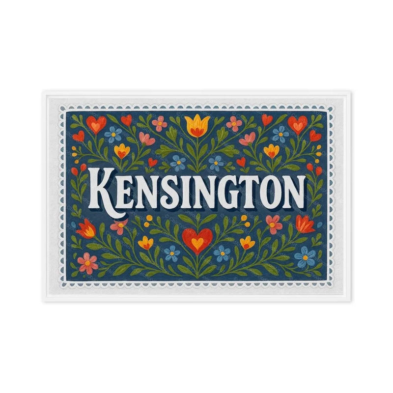 Kensington Name Art - Floral Farmhouse personalized wall print for kids