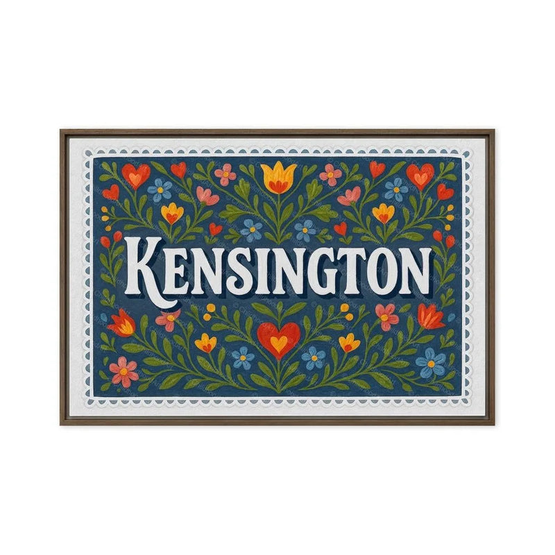 Kensington Name Art - Floral Farmhouse personalized wall print for kids