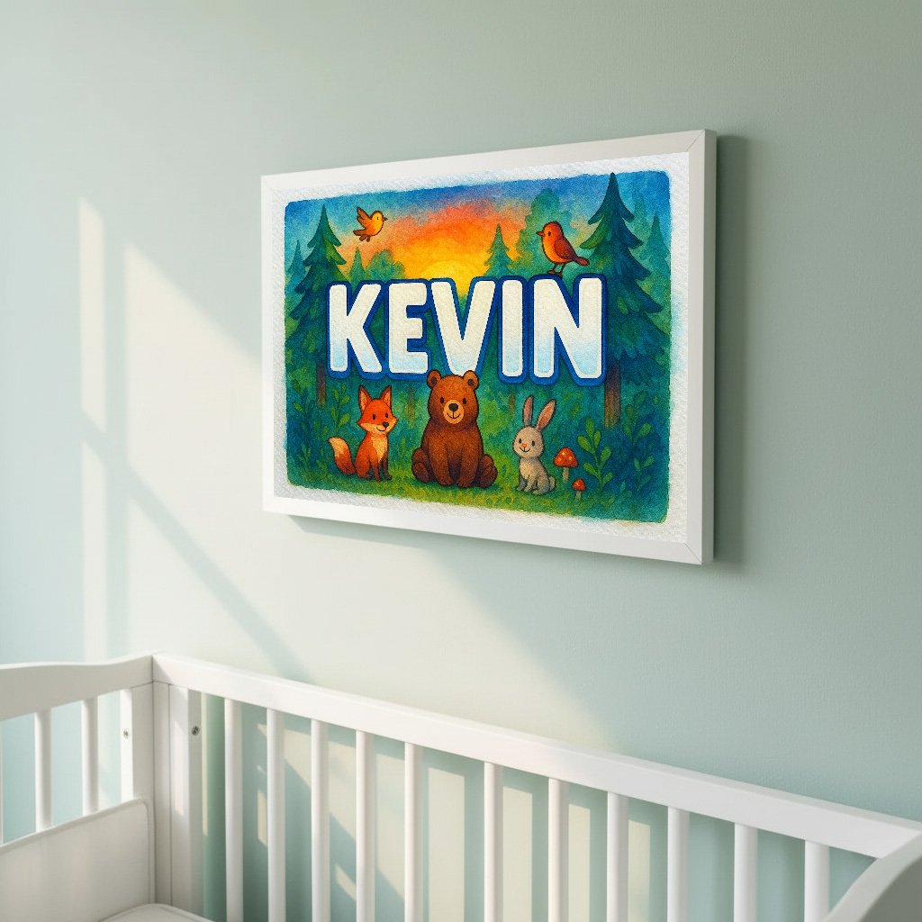 Personalized name art for Kevin