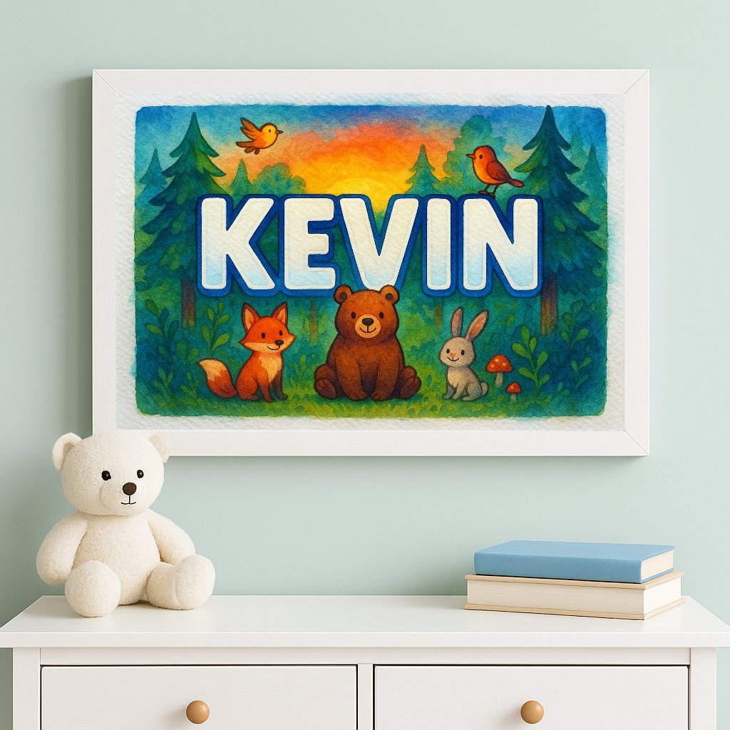 Personalized name art for Kevin