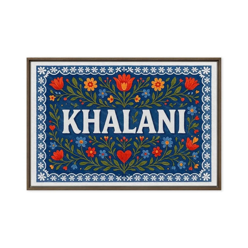 Khalani Name Art - Floral Farmhouse personalized wall print for kids