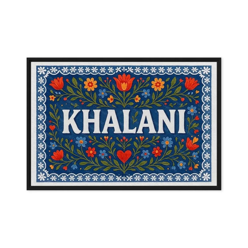 Khalani Name Art - Floral Farmhouse personalized wall print for kids