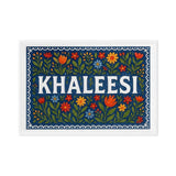 Khaleesi Name Art - Floral Farmhouse personalized wall print for kids