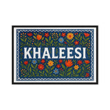 Khaleesi Name Art - Floral Farmhouse personalized wall print for kids