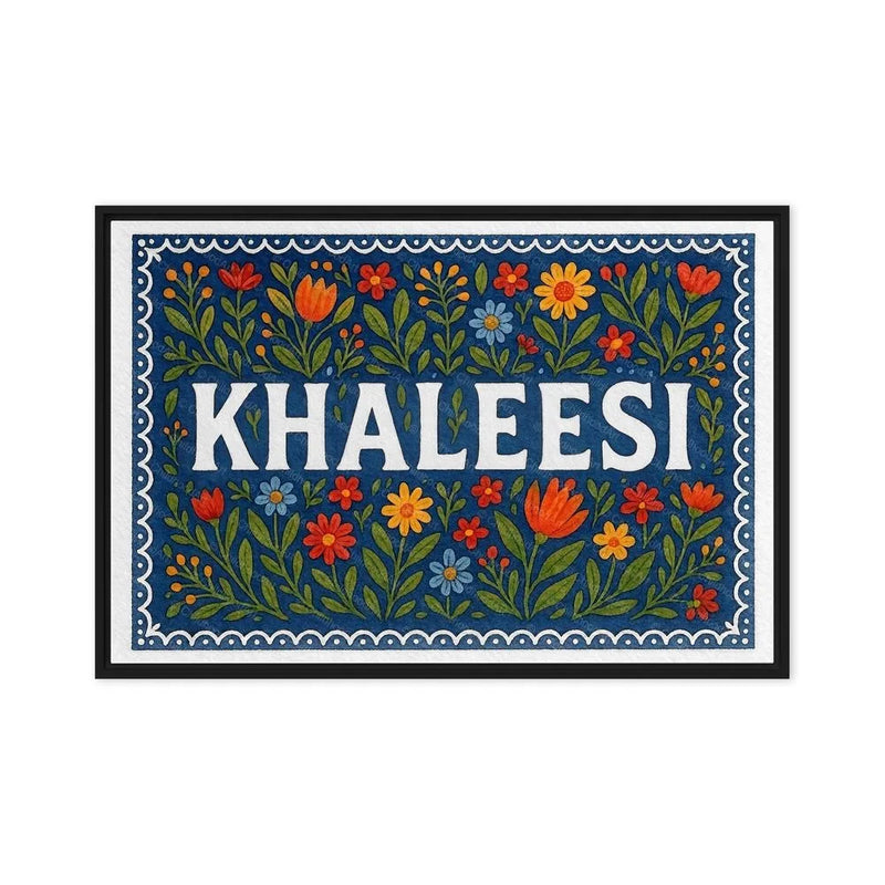 Khaleesi Name Art - Floral Farmhouse personalized wall print for kids