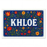 Khloe Name Art - Floral Farmhouse personalized wall print for kids