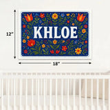 Khloe Name Art - Floral Farmhouse personalized wall print for kids