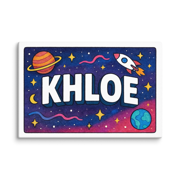 Khloe Name Art - Space Explorers Personalized Wall Art