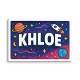 Khloe Name Art - Space Explorers personalized wall print for kids
