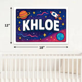 Khloe Name Art - Space Explorers personalized wall print for kids