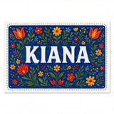 Kiana Name Art - Floral Farmhouse personalized wall print for kids