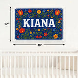 Kiana Name Art - Floral Farmhouse personalized wall print for kids